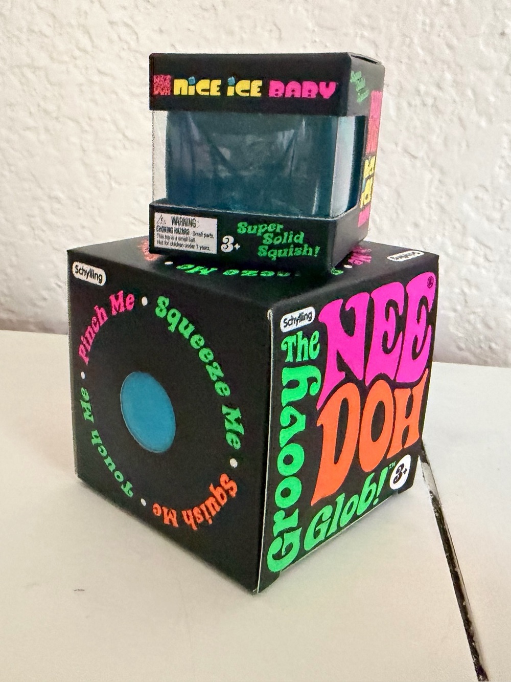 Authentic Groovy Nee Doh Glob and mini Nice Cube